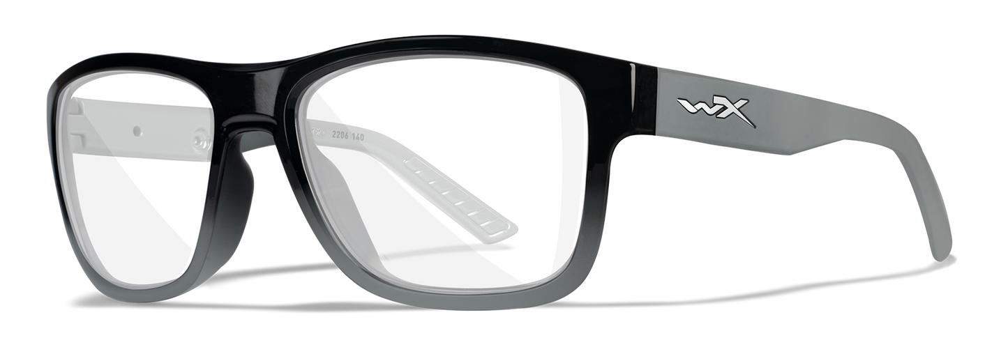 [Gloss Black to Grey Fade with Black Temples/Clear]