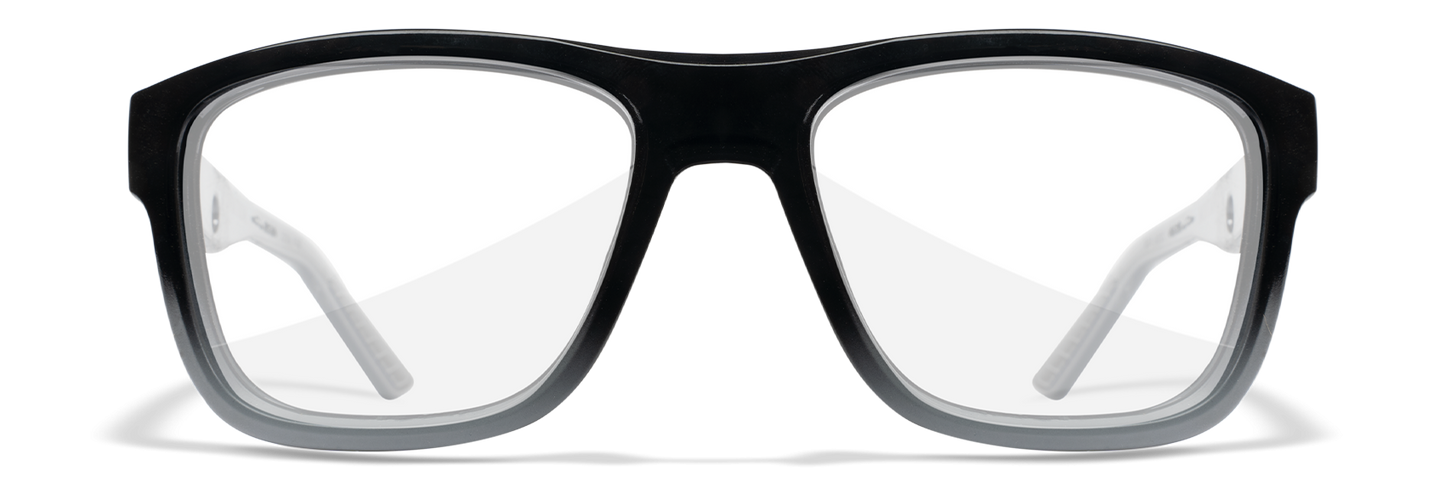 [Gloss Black to Grey Fade with Black Temples/Clear]