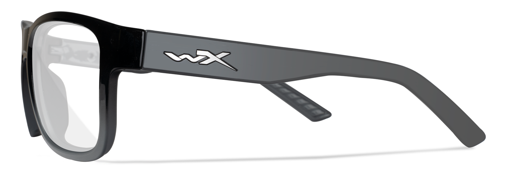 [Gloss Black to Grey Fade with Black Temples/Clear]