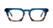 Blue to Tortoise Fade Front with Blue Crystal Temples