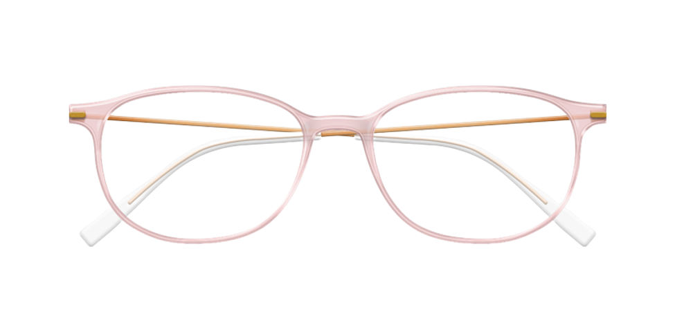 [Clear Pink Face - Gold Rose Temples]