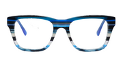 Blue Stripe Front with Blue Crystal Temples