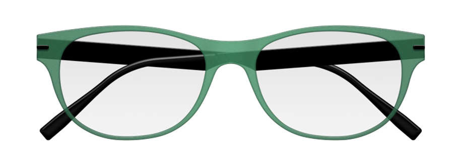 [Deep Frost Green Face - Black Temples]