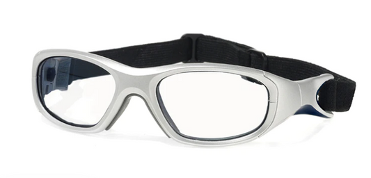 [Satin Silver/Satin Navy Blue Stripe]