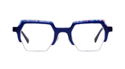Navy Blue with Pink Flecks Front and Blue Temples