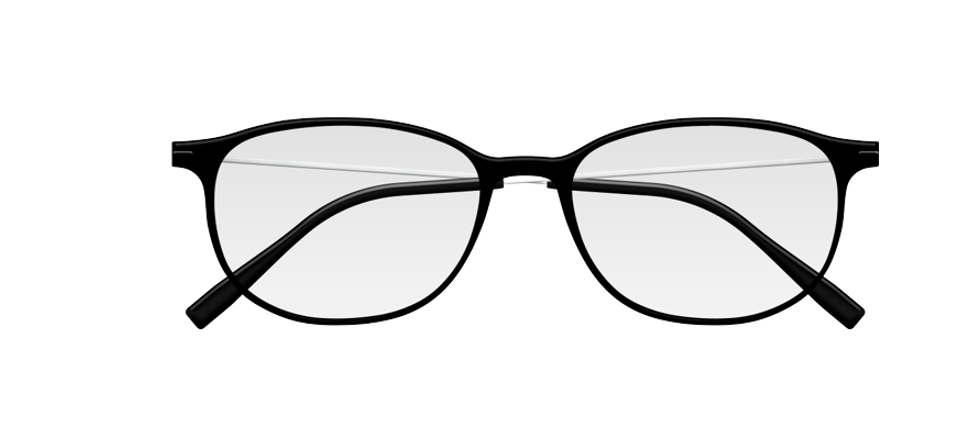 [Satin Black Front - White Temples]