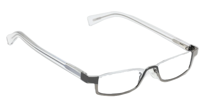 [Shiny Gunmetal Front with Clear Crystal Temples]