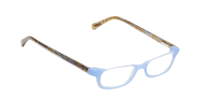 [Milky Blue Front with Brown and Blue Chop Temples]