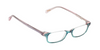 [Green and Blush Layered Crystal Front with Pink Crystal Temples]