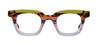 [Earth Tone Stripe Front and Blue Grey Temples]