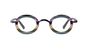 Pink and Yellow Multi Stripe Front and Grey Temples