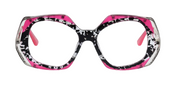 Black Ink Blots Married with Hot Pink and Intricate Stainless Steel Temples