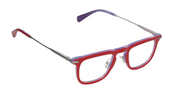 Matte Red Front and Metal Temples