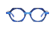Blue Pattern Front with Blue Crystal Temples