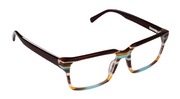 Teal - Orange and Maroon Stripe Front and Maroon Temples