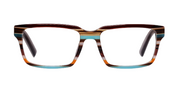 Teal - Orange and Maroon Stripe Front and Maroon Temples
