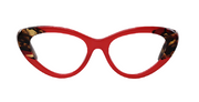 Cherry Red Front and Animal Print Temples