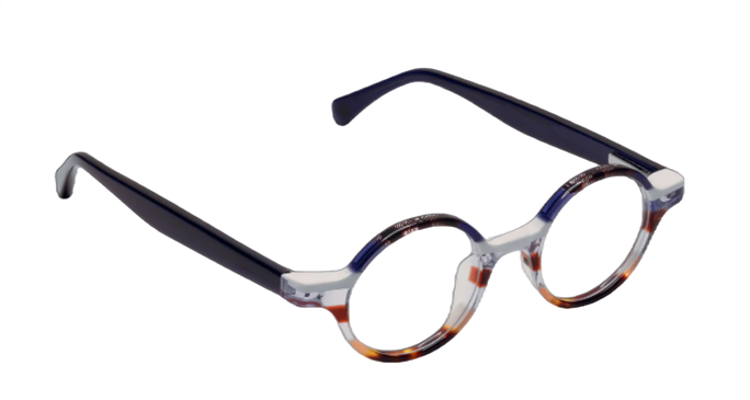 [Blue Multi Stripe Front with Navy Temples]