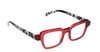 [Magenta Crystal Front and Black-White Spotted Temples]