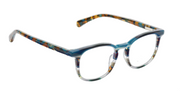 Teal Multi Stripe Front and Teal Tortoise Temples