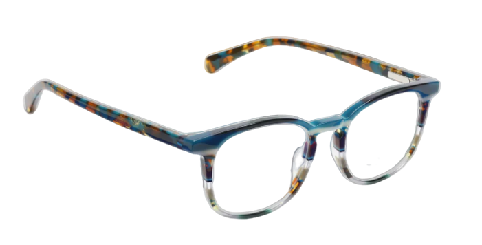 [Teal Multi Stripe Front and Teal Tortoise Temples]