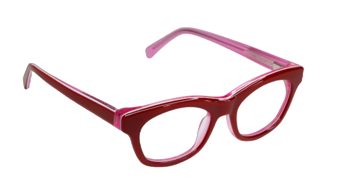[Red -White and Pink Layered Front and Temples]